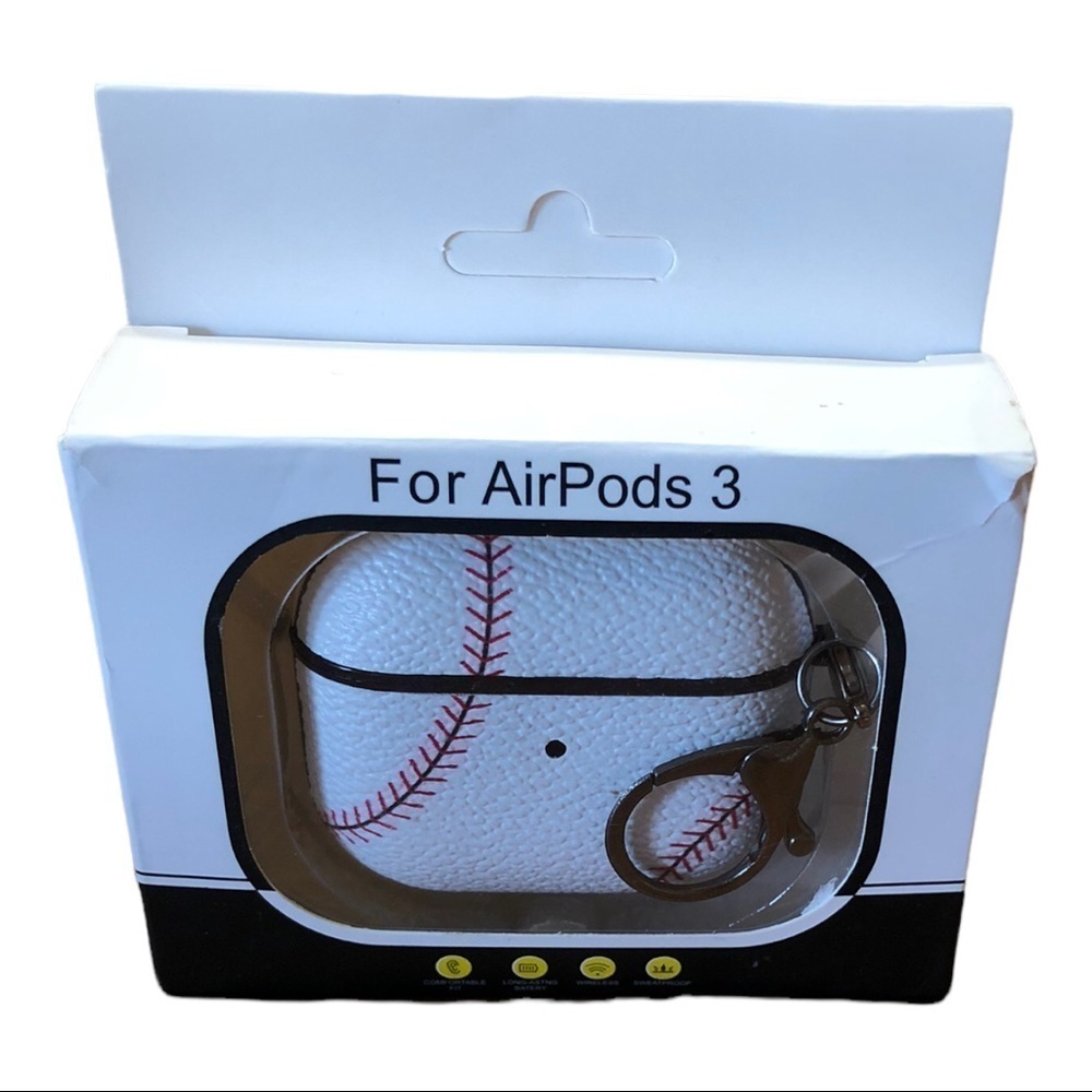 Air Pods 3 Baseball Theme Carrying Case Cover